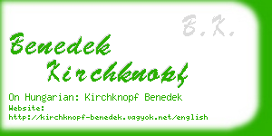 benedek kirchknopf business card